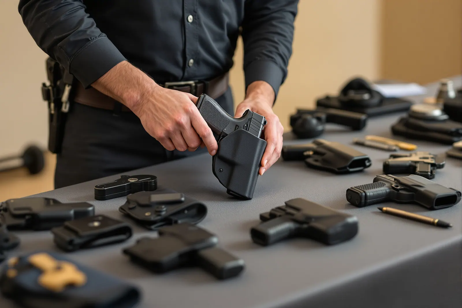 Concealed carry equipment demonstration